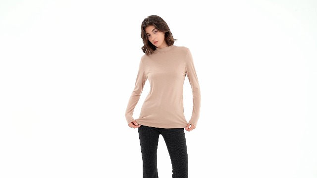 Ficerd 3 Pack Women's Mock Turtleneck Shirts, Long Sleeve Mock